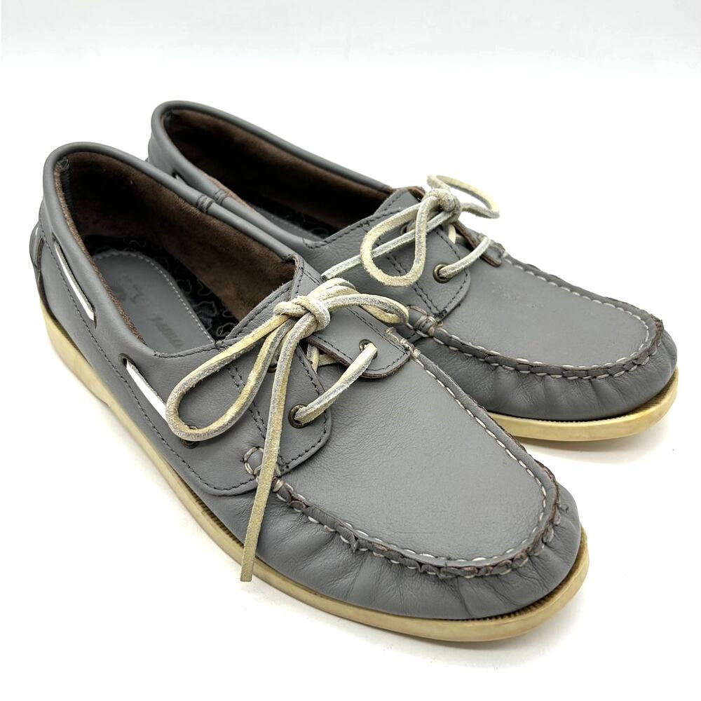 Soul of Africa Gray Leather Boat Shoe Loafers Made in South Africa Size 8 Summer